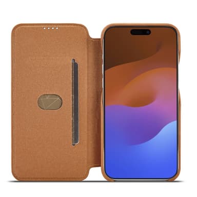 SKALO iPhone 15 Pro LC.IMEEKE Plånboksfodral i PU-Läder - Brun