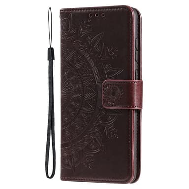 SKALO iPhone 15 Mandala Plånboksfodral - Brun