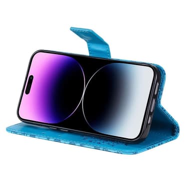 SKALO iPhone 15 Pro Max Mandala Plånboksfodral - Blå