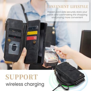 CaseMe Samsung Z Fold5 CaseMe Big Wallet Plånboksfodral - Svart