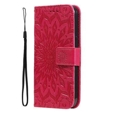 SKALO iPhone 15 Pro Max Mandala Plånboksfodral - Röd