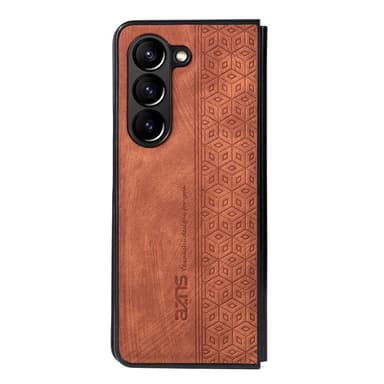 SKALO Samsung Z Fold5 AZNS PU-Läder Skal - Brun