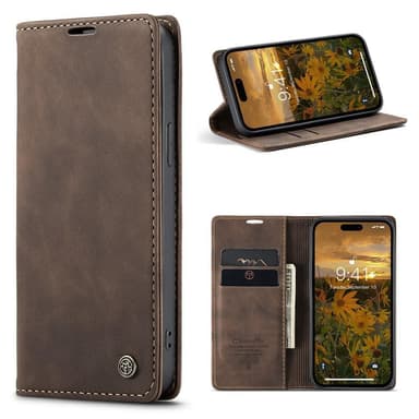 CASEME Plånboksfodral iPhone 15 Pro Max - Coffee