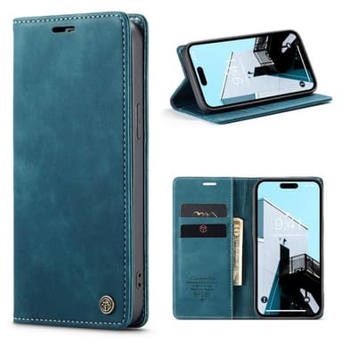 CASEME Plånboksfodral iPhone 15 Pro Max - Blå