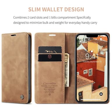 CASEME Plånboksfodral iPhone 15 Plus - Brun
