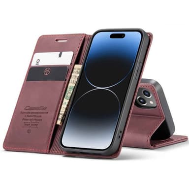 CaseMe Smart Magnet FlipCase Apple iPhone 15 - Vinröd