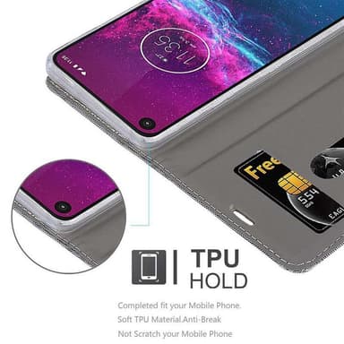 Motorola ONE ACTION Plånboksfodral Skal (Grå)