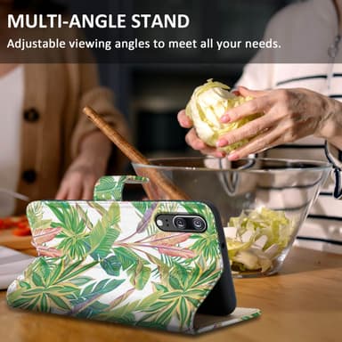 Huawei P20 Plånboksfodral Skal (Grön)
