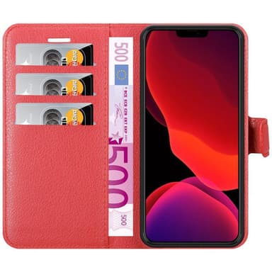 iPhone 12 MINI Plånboksfodral Skal (Röd)