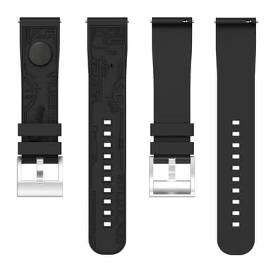 20 mm silikon klockarmband till Samsung Germin Huawei Svart