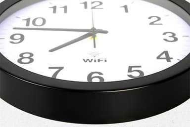 Smart WiFi Automatisk tidssynkronisering Mute Wall Clock Svart