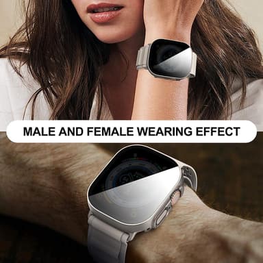 INF Sekretessfodral med skärmskydd i härdat glas för Apple Watch 9 Sil