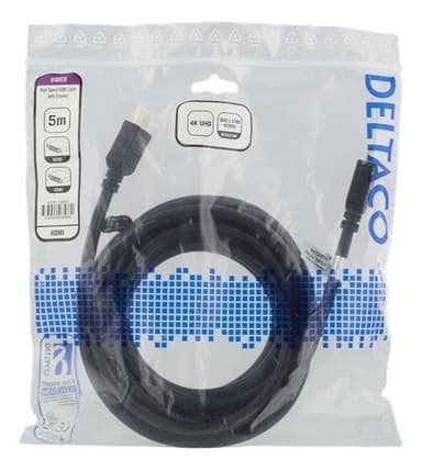 High-Speed HDMI-kabel, 5m, Ethernet, 4K UHD, svart