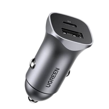 Ugreen Billaddare med 1xUSB 1xUSB-C 30W PD - Grå