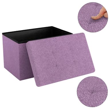 Hopfällbar Sittpall 49x30x30 cm Fotstöd (rosa)