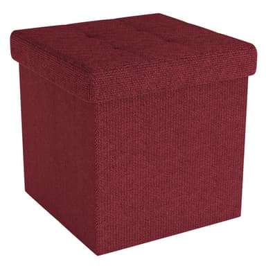 Hopfällbar Sittpall 38x38x38 cm Fotstöd (röd)