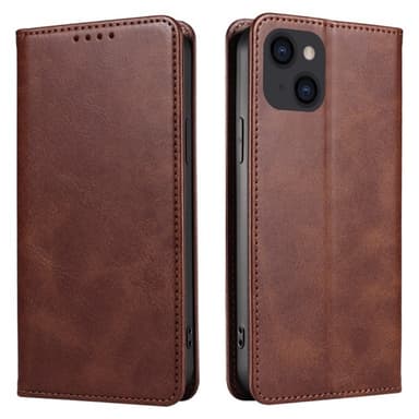 Plånboksställ Telefon Fodral Skal för iPhone 15 Pro - Coffee