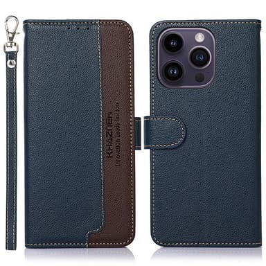KHAZNEH till iPhone 15 Pro Plånboksfodral - Blå/Brun