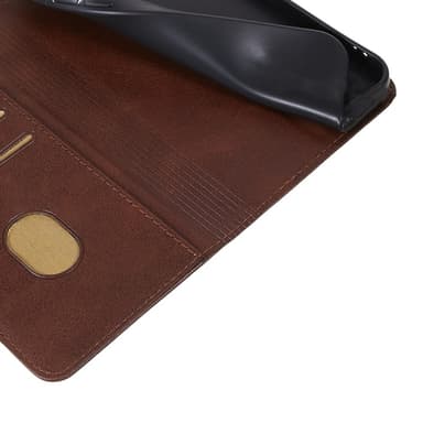Plånboksställ Telefon Fodral Skal för iPhone 15 Plus - Coffee