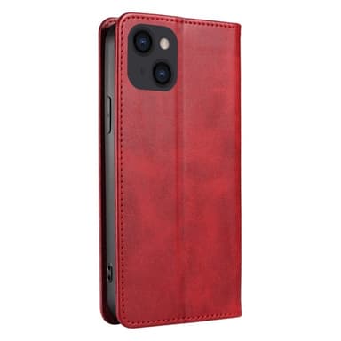 Plånboksställ Telefon Fodral Skal för iPhone 15 Plus - Röd