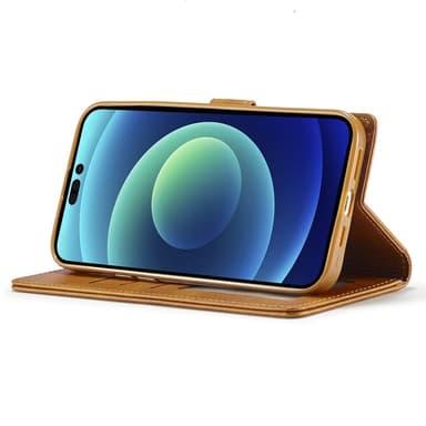 LC.IMEEKE Plånboksfodral till iPhone 15 Pro - Brun