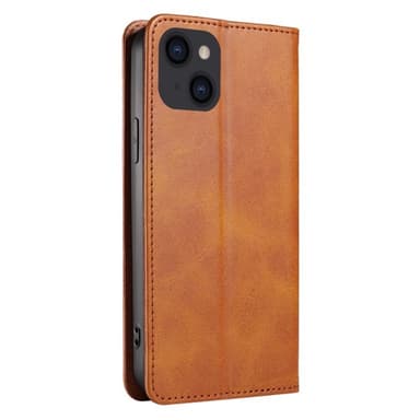 Plånboksställ Telefon Fodral Skal för iPhone 15 - Brun