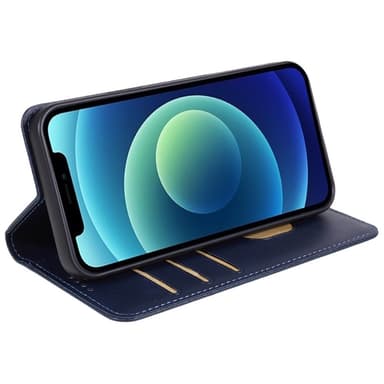 Plånboksställ Telefon Fodral Skal för iPhone 15 Pro Max - Blå