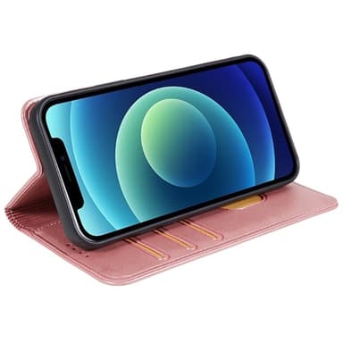 Plånboksställ Telefon Fodral Skal för iPhone 15 - Rose Gold