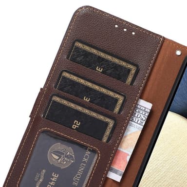 KHAZNEH till iPhone 15 Pro Plånboksfodral - Brun/Blå