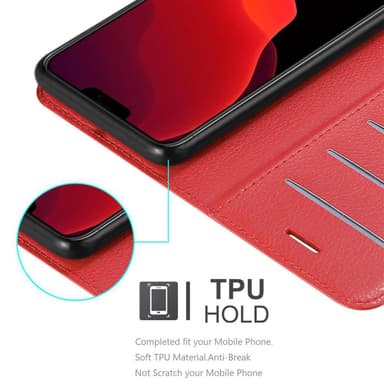 iPhone 12 MINI Plånboksfodral Skal (Röd)