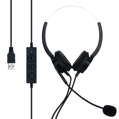 USB-headset Hörlurar för bärbar dator PC med mikrofon