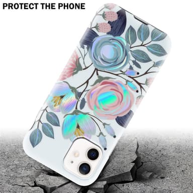 iPhone 12 / 12 PRO Fodral Skal Blommor (Vit)