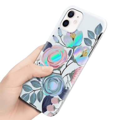 iPhone 12 / 12 PRO Fodral Skal Blommor (Vit)