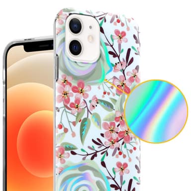 iPhone 12 / 12 PRO Fodral Skal Blommor (Vit)