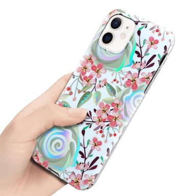 iPhone 12 / 12 PRO Fodral Skal Blommor (Vit)
