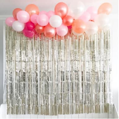 Festligt glitterdraperi glittergardin silver 1x2 meter Festligt 3-pack