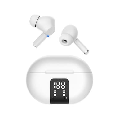 Trådlösa Bluetooth-brusreducerande hörlurar Vit