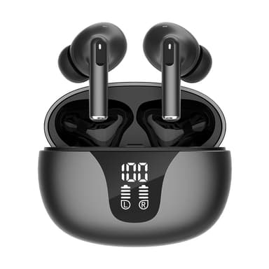 Trådlösa Bluetooth-brusreducerande hörlurar Svart