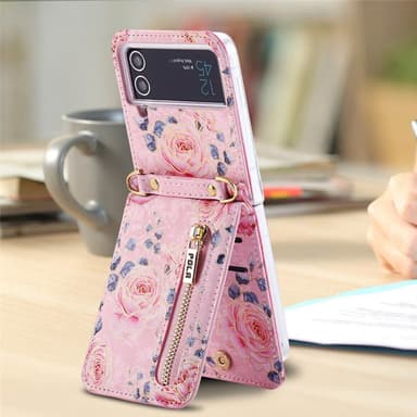 POLA Flower fodral Samsung Galaxy Z Flip 4 - Pink
