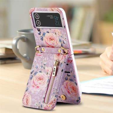 POLA Flower fodral Samsung Galaxy Z Flip 3 - Purple