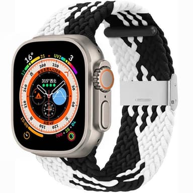 Flätat klockarmband Apple Watch Ultra (49mm) - Blackwhite