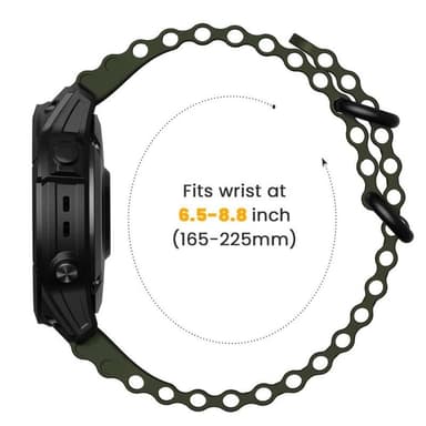 Ocean klockarmband Garmin Fenix 5X Plus - Army
