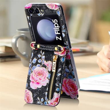 POLA Flower fodral Samsung Galaxy Z Flip 5 - Black