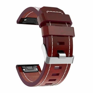 Läder klockarmband easyfit Garmin Fenix 6X Pro - Brun