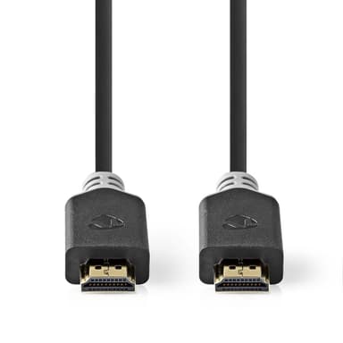 Nedis Premium High Speed ​​HDMI ™ kabel med Ethernet | HDMI™ Kontakt | HDMI™ Kontakt | 4K@60Hz | 18 Gbps | 5.00 m | Rund | PVC | Antracit | Låda