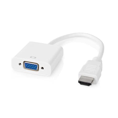 Nedis VGA-adapter | HDMI™ Kontakt | VGA hona 15p | Nickelplaterad | Rak | PVC | Vit | Låda