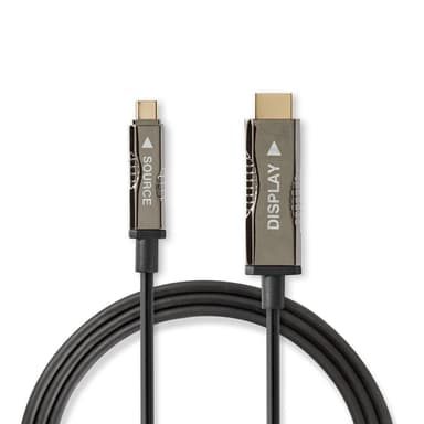 Nedis Aktiv optisk (AOC) USB kabel | USB-C™ Hane | HDMI™ Kontakt | 18 Gbps | 30.0 m | Rund | PVC | Svart | Presentbox