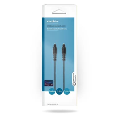 Nedis Optisk ljudkabel | TosLink Hane | TosLink Hane | 3.00 m | Rund | PVC | Svart | Låda