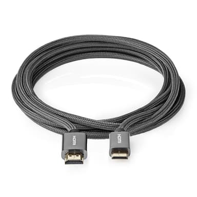 Nedis High Speed ​​HDMI ™ kabel med Ethernet | HDMI™ Kontakt | HDMI™ Mini kontakt | 4K@60Hz | 18 Gbps | 2.00 m | Rund | Bomull | Antracit / Grått Med Metall | Kartong med täckt fönster