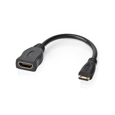 Nedis High Speed ​​HDMI ™ kabel med Ethernet | HDMI™ Mini kontakt | HDMI™ Utgång | 4K@30Hz | 10.2 Gbps | 0.20 m | Rund | PVC | Svart | Plastpåse